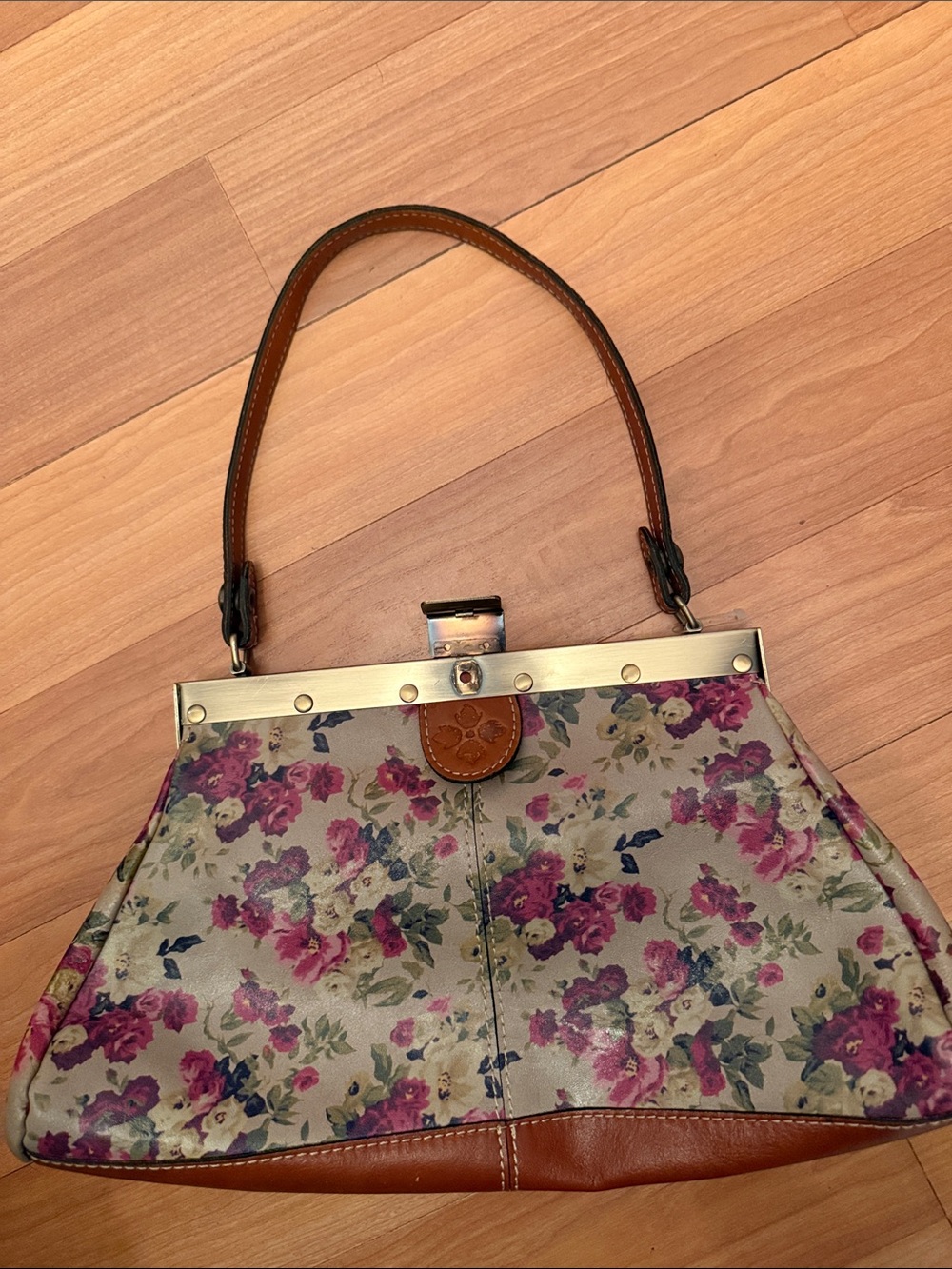 Patricia Nash Floral Canvas and Leather Top-Handle Bag - Pink Floral